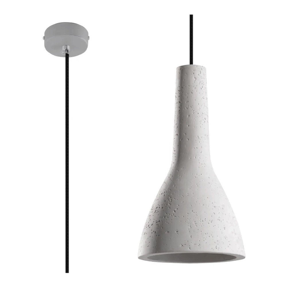 Lampadario grigio chiaro con paralume in calcestruzzo ø 17 cm Mattia – Sollux | Lampadari