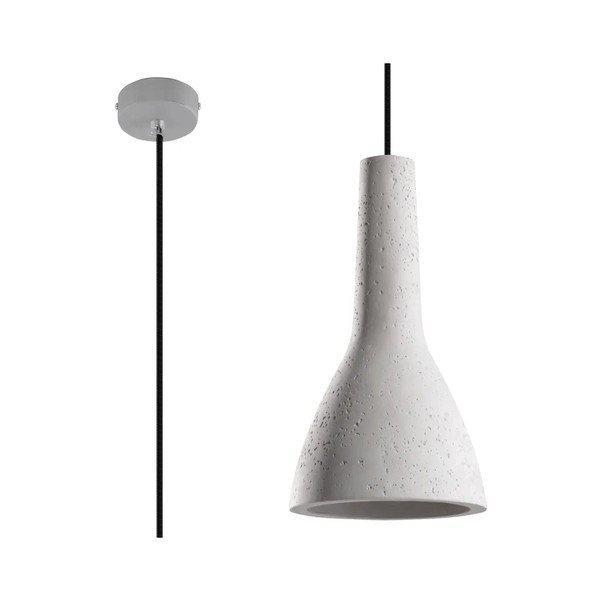 Lampadario grigio chiaro con paralume in calcestruzzo ø 17 cm Mattia – Sollux