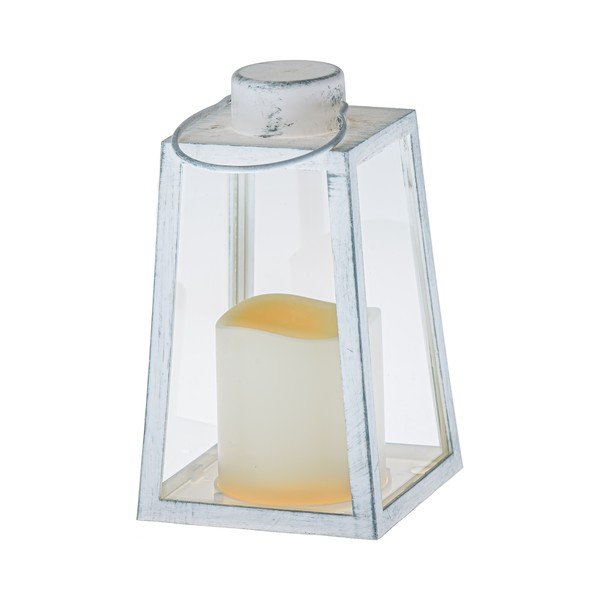 Lanterna a LED bianca con alimentazione a batteria (altezza totale 18 cm) – Dakls