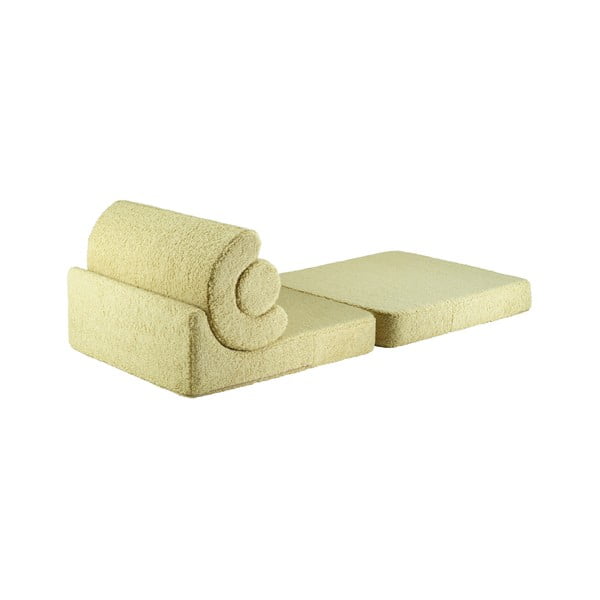 Poltrona per bambini verde con rivestimento in bouclé Flipster – Wigiwama-image-1