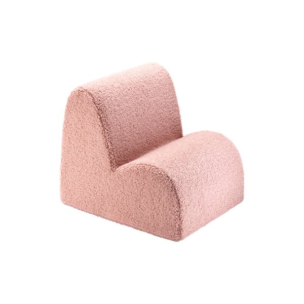 Poltrona per bambini rosa con rivestimento in bouclé Cloud – Wigiwama