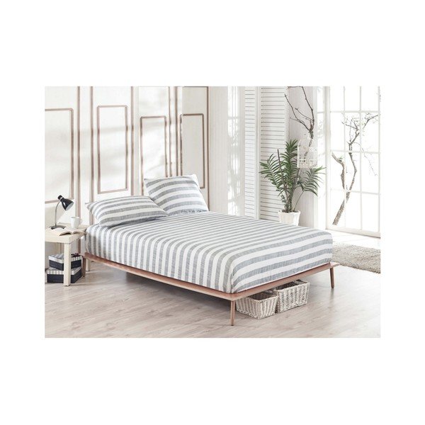 Set di lenzuola elastiche e federa per letto singolo Clementino Gris Dulo, 100 x 200 cm - Mijolnir