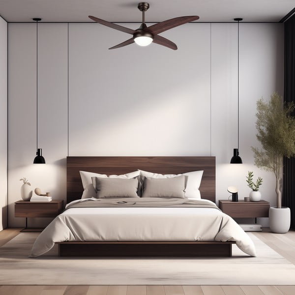 Plafoniera LED in colore naturale scuro ø 13 cm Regal - SULION-image-2