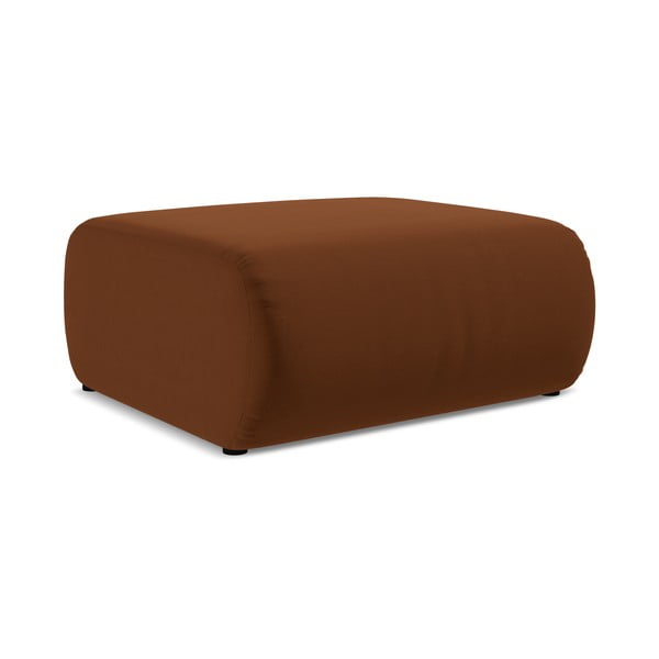 Poggiapiedi arancione/marrone con rivestimento in velluto Ekahi – Makamii-image-2