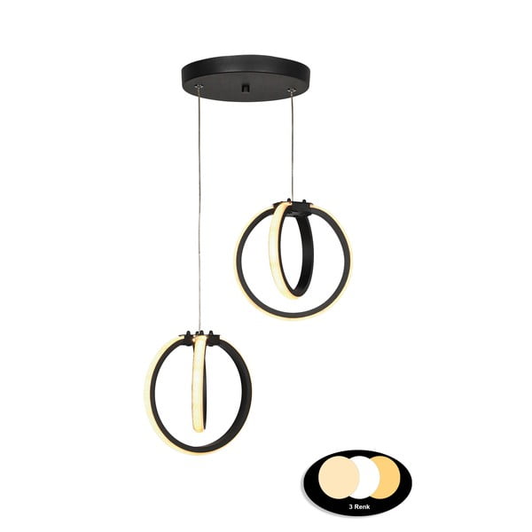 Lampadario LED nero in metallo ø 20 cm Sezen – Squid Lighting-image-2
