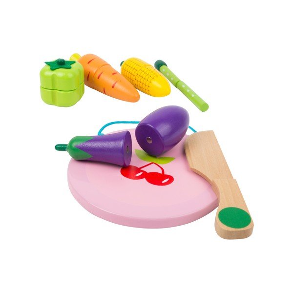 Set di giochi in legno per bambini con velcro Frutta e verdura - Legler-image-1