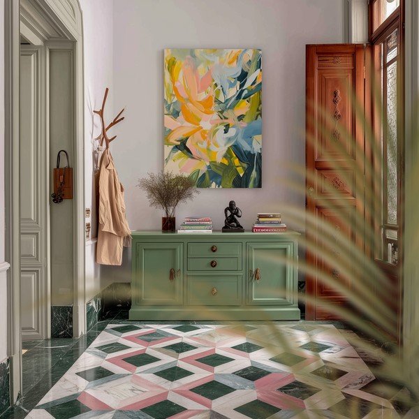 Dipinto stampato dipinto su tela 70x100 cm Floral Gust – Styler-image-1