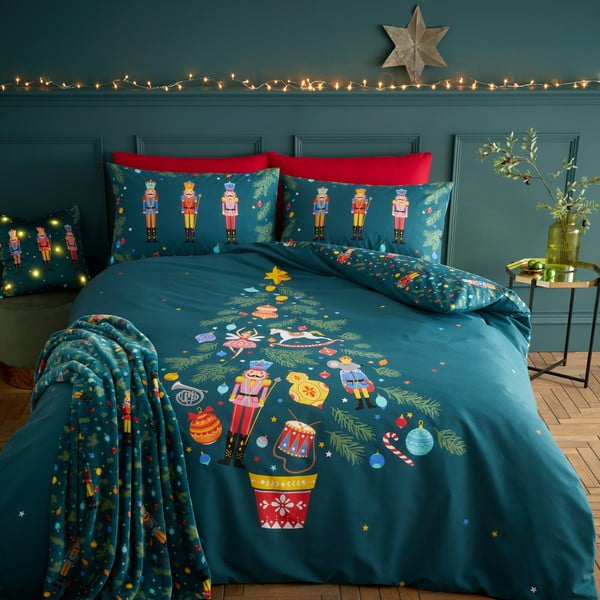 Coperta con motivo natalizio in micropile 130x170 cm Nutcracker - Catherine Lansfield-image-2