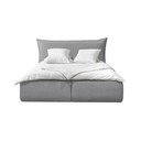 Letto matrimoniale imbottito grigio chiaro con contenitore con griglia 180x200 cm Jade - Bobochic Paris