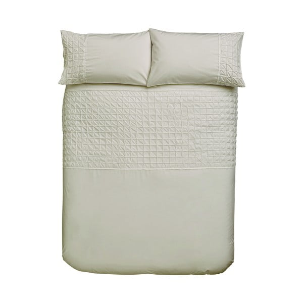 Biancheria da letto in cotone beige, 135 x 200 cm Origami - Bianca
