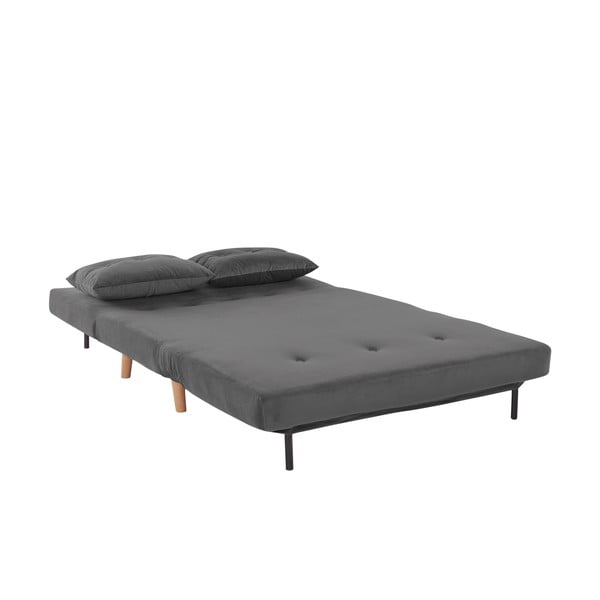 Divano in velluto grigio 125 cm Magalli - Støraa-image-2