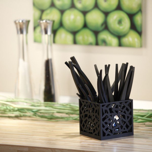 Sada 24 černých příborů se stojanem Vialli Design  Mia-image-1