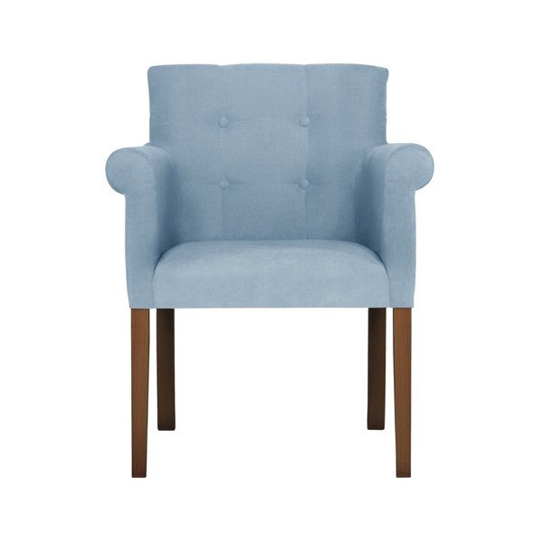 Sedia azzurra con gambe in legno di faggio marrone scuro Flacon - Ted Lapidus Maison-image-2