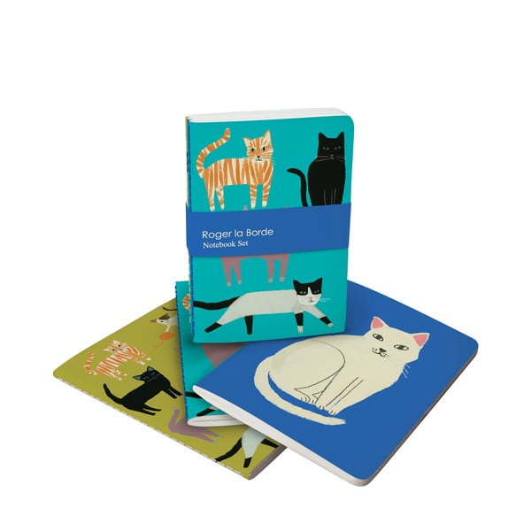 Set di 3 quaderni 64 pagine formato A6 Pretty Paws - Roger la Borde