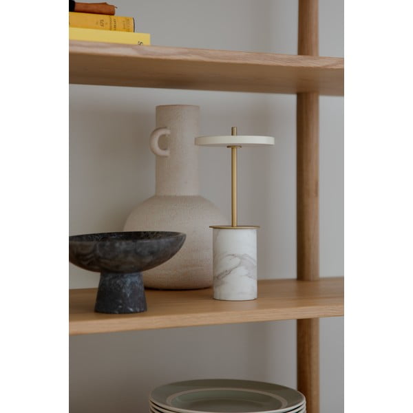 Lampada da tavolo dimmerabile a LED in marmo crema con paralume in metallo (altezza 25,5 cm) Asteria Move Mini - UMAGE-image-1