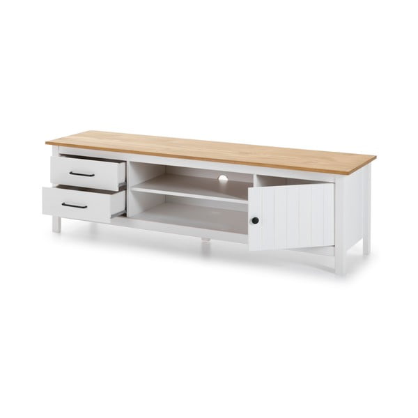Mobile TV bianco in legno di pino 158x47 cm Miranda - Marckeric-image-4