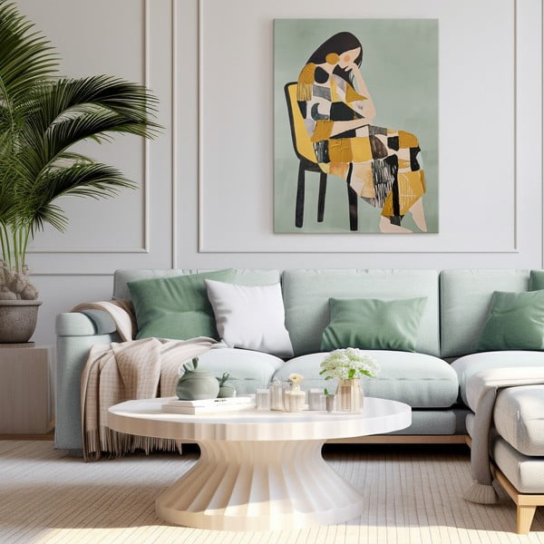 Quadro con elementi dipinti a mano 70x100 cm Penelope – Styler-image-4