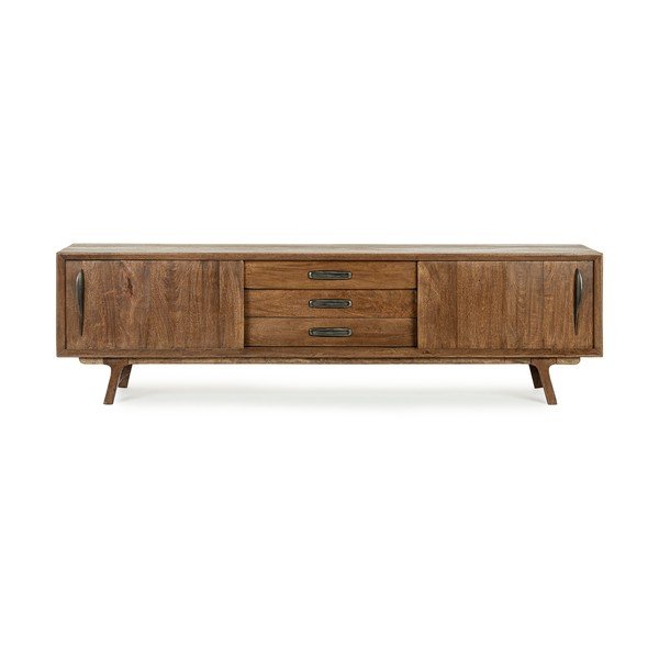 Mobile TV di colore naturale in mango massiccio 200x60x43 cm Sherman – Bizzotto-image-3