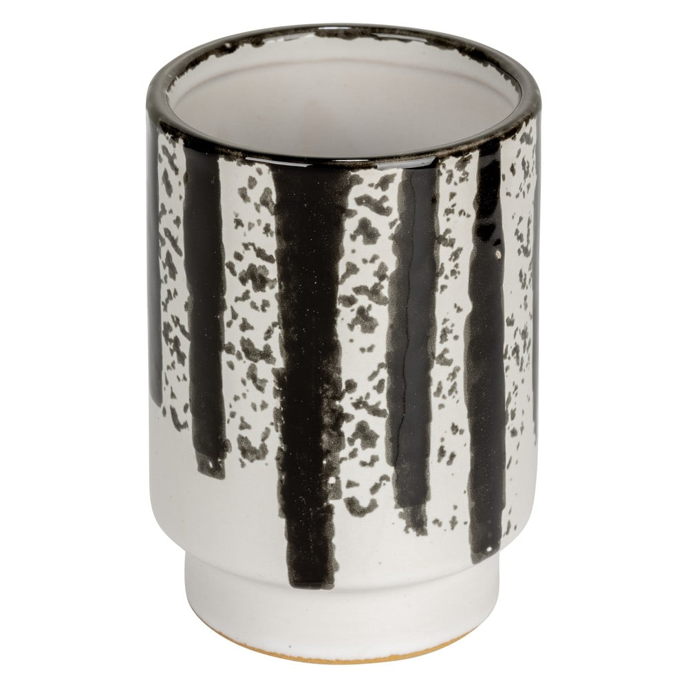 Portaspazzolino bianco e nero in ceramica Subiza – Wenko | Portaspazzolini