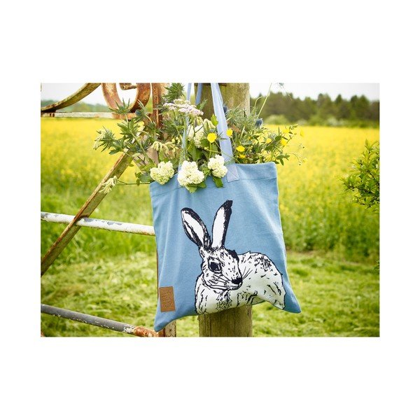 Borsa in tela di cotone blu Wild Hare - Creative Tops-image-1