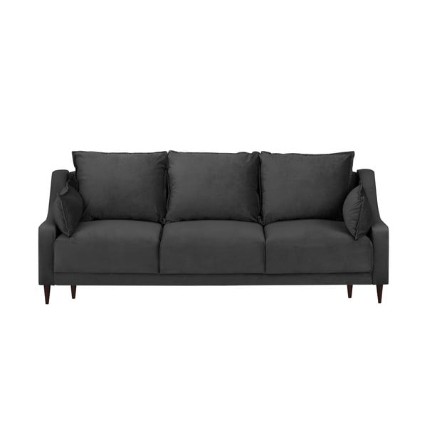 Divano letto in velluto grigio scuro con contenitore Freesia, 215 cm - Mazzini Sofas