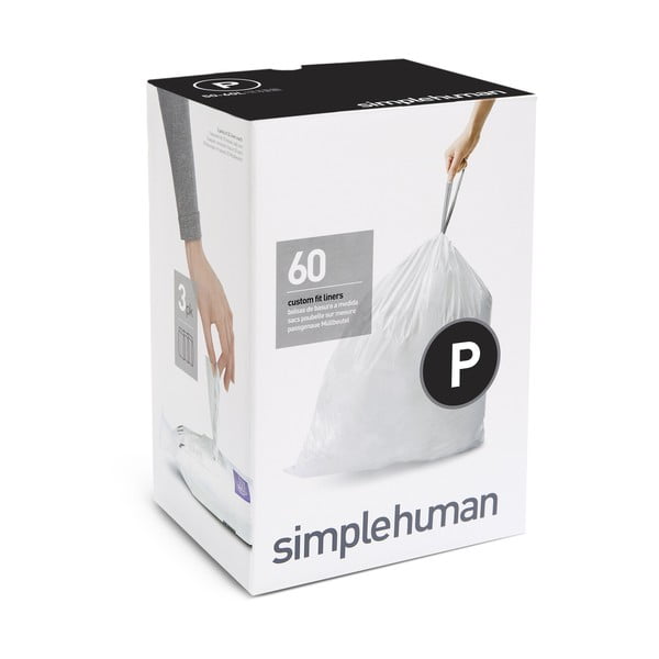 Sacchetti della spazzatura con chiusura 60 pz 60 l P – simplehuman