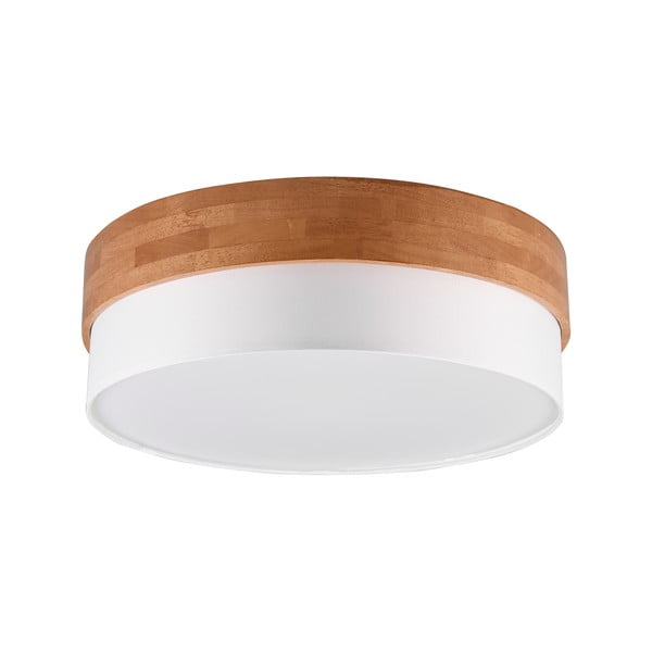 Apparecchio da soffitto in colore bianco-naturale con paralume in tessuto Seasons - Trio