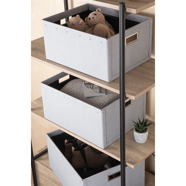 Set di 3 scatole di cartone grigio chiaro Ture - Bigso Box of Sweden-image-1