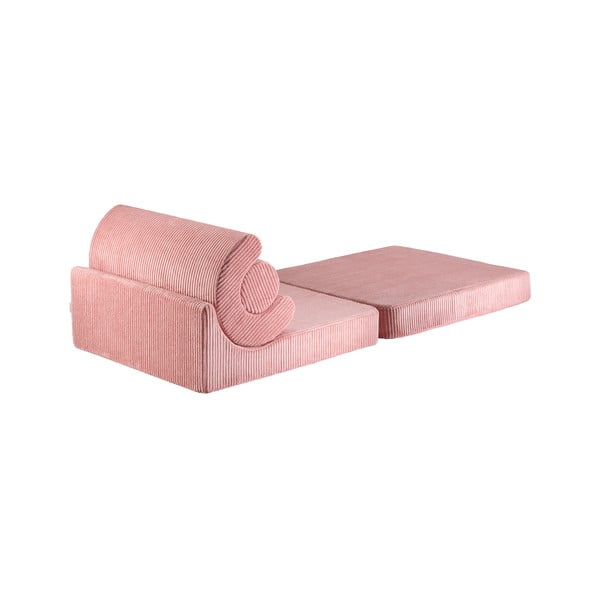 Poltrona per bambini rosa con rivestimento in velluto a coste Flipster – Wigiwama-image-2
