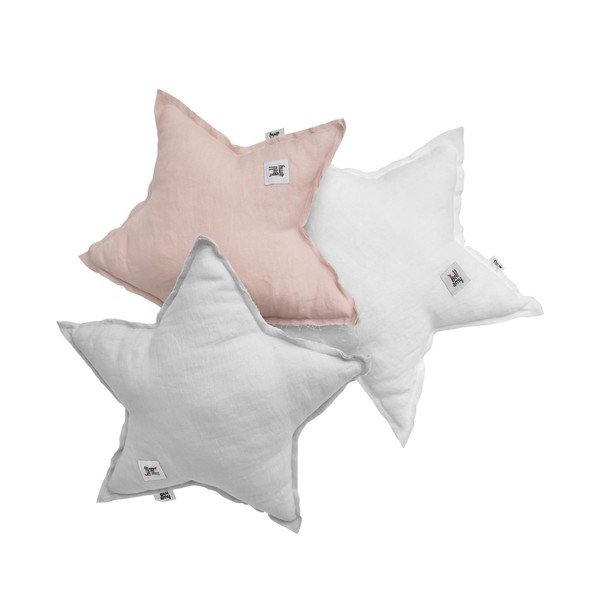 Cuscino di lino grigio a forma di stella per bambini Stone Gray - BELLAMY-image-2