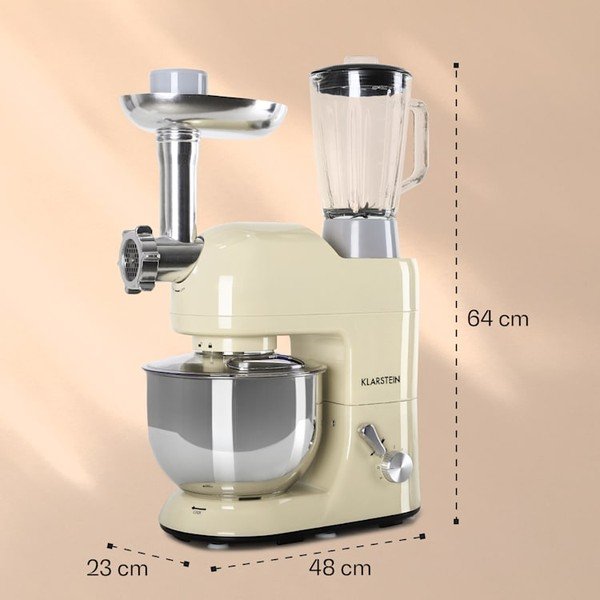 Robot da cucina multifunzione beige Lucia Morena - Klarstein-image-2