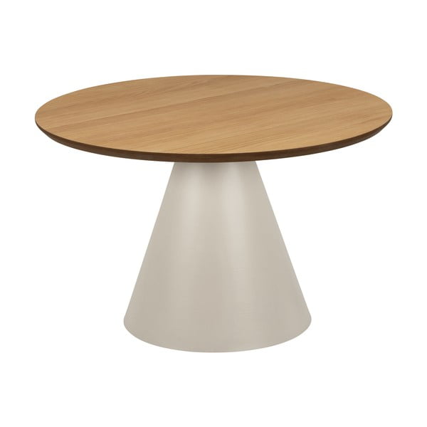 Tavolino rotondo con piano effetto rovere color crema e naturale ø 65 cm Soli - Actona-image-3