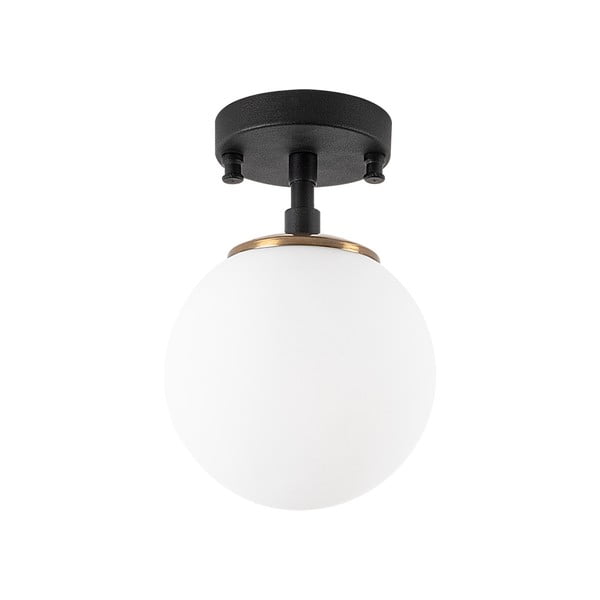 Plafoniera bianca e nera con paralume in vetro ø 15 cm Atmaca – Opviq lights-image-3