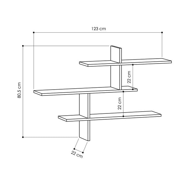 Scaffale a castello antracite 123 cm Leo - Kalune Design-image-4