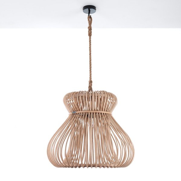 Lampada a sospensione in colore naturale con paralume in rattan ø 60 cm Tinggi - Tomasucci-image-3