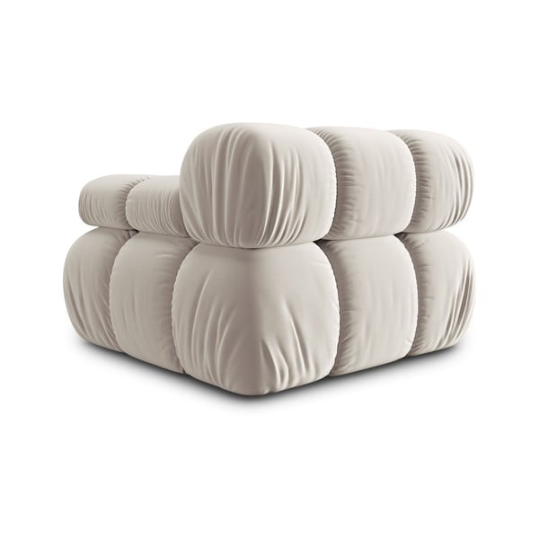 Parte divano componibile beige (con penisola a destra) con rivestimento in velluto Bellis – Micadoni -image-4