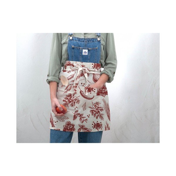 Grembiule floreale con lino Delantal Red Peppers - Really Nice Things-image-2