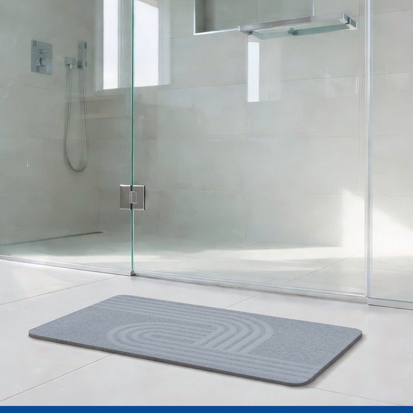 Tappetino per il bagno grigio in diatomite 39x60 cm Manhattan – Wenko-image-1