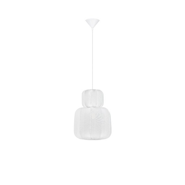Lampadario bianco opaco in tessuto ø 28 cm Delina – Nova Luce