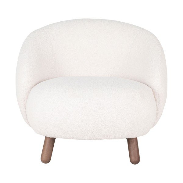 Poltrona con poggiapiedi color crema Savona – House Nordic-image-2