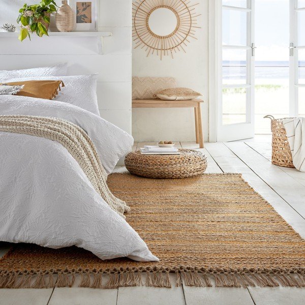 Tappeto giallo in iuta tessuto a mano 160x230 cm Equinox – Flair Rugs-image-4