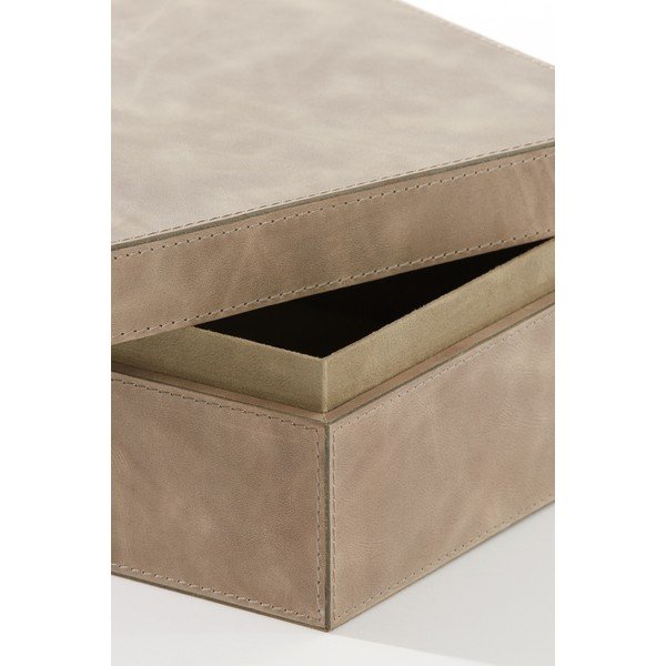 Set di 3 scatole decorative in pelle con coperchio Kae - Light & Living-image-4