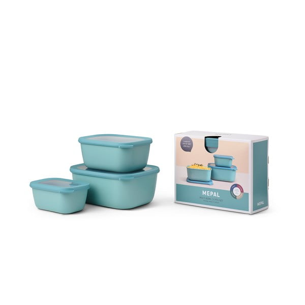 Set di 3 vasetti per alimenti turchesi Maxi Cirqula - Mepal-image-2