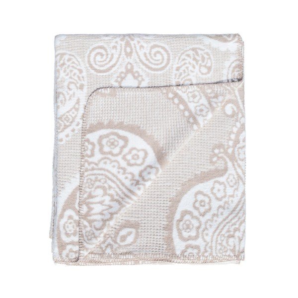 Coperta beige in misto cotone Simboli, 180 x 220 cm - Kate Louise-image-2