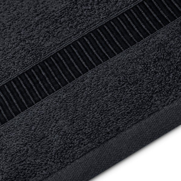Set di asciugamani per viso e corpo tipo terry neri in cotone 2 pz Avium – Restilo-image-2