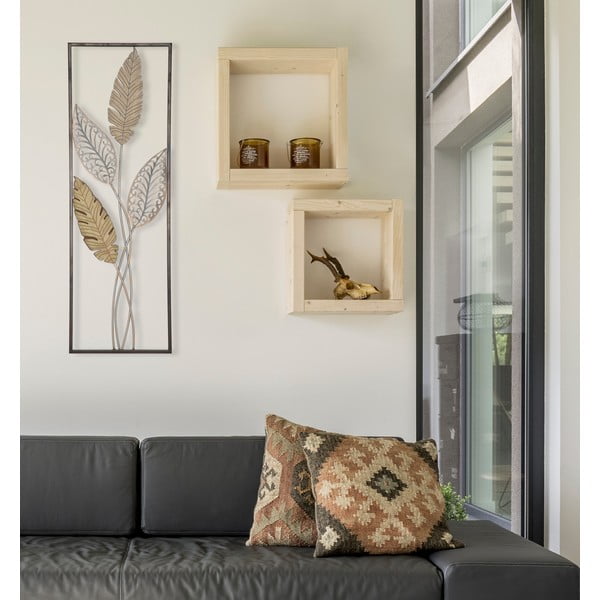 Decorazione murale in oro , 30,5 x 91 cm Foglie - Mauro Ferretti-image-1