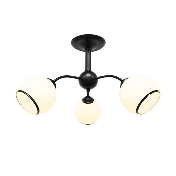 Plafoniera bianca e nera con paralume in vetro 56x56 cm Marinen – Candellux Lighting-image-2