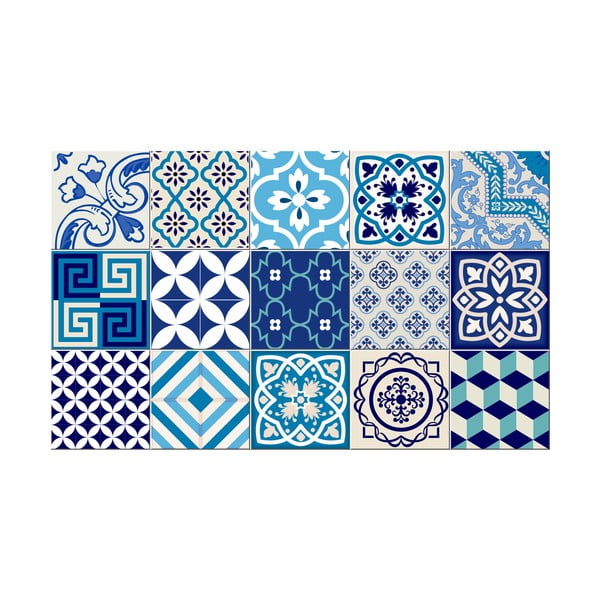 Set di 15 adesivi murali decorativi Azur, 10 x 10 cm - Ambiance-image-2