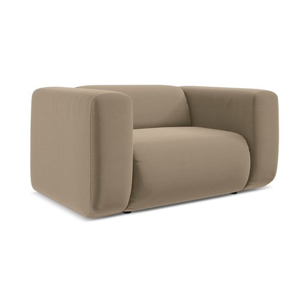 Poltrona beige con rivestimento in velluto Ekahi – Makamii