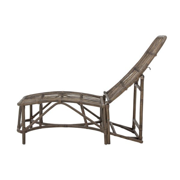 Sdraio da giardino pieghevole in rattan marrone scuro Dione - Bloomingville-image-3
